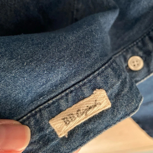 Vintage Bugle Boy Denim Shirt w/ Flamingo Appliqué on Back Sz Large - Picture 3 of 8